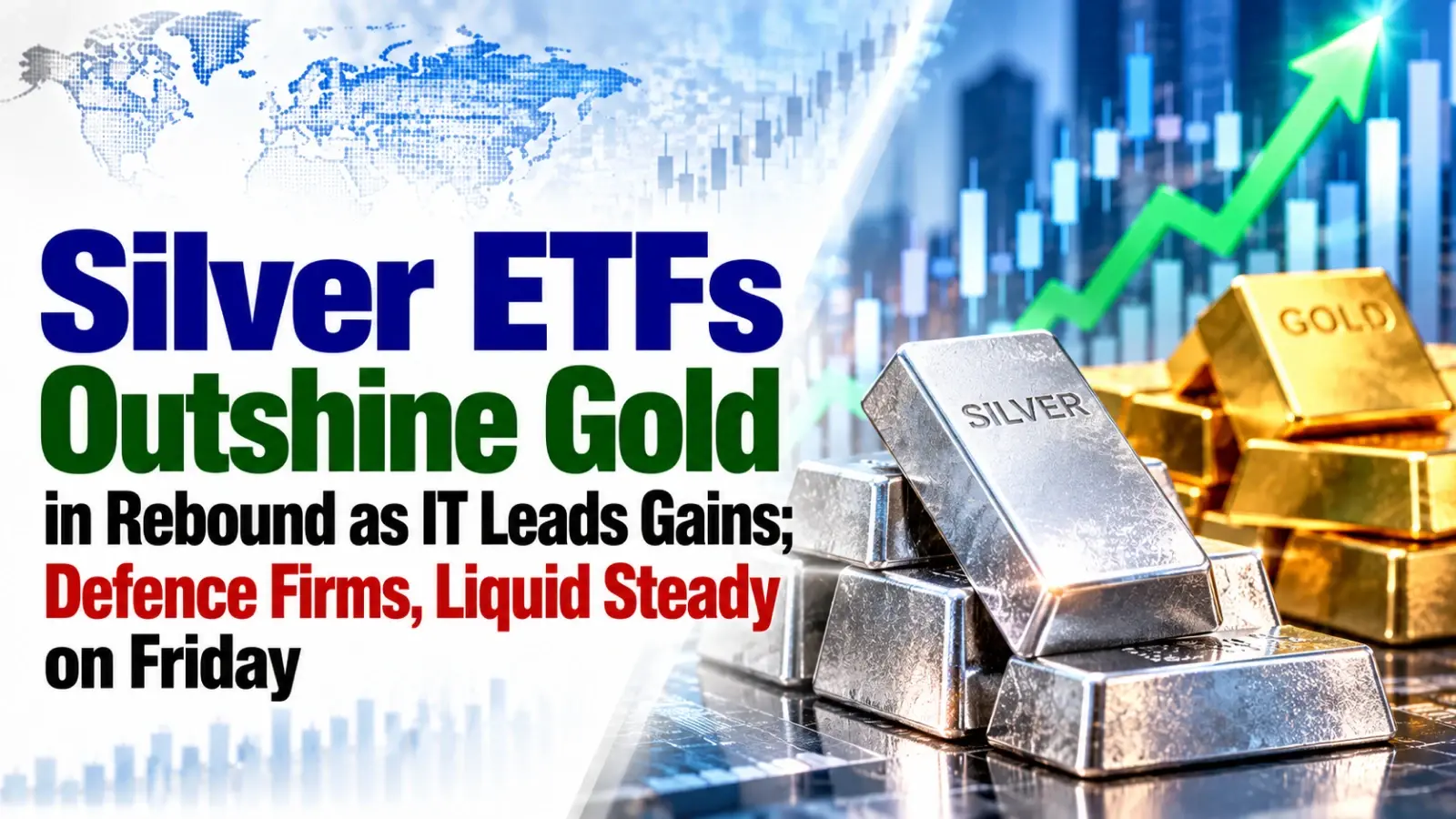 Silver ETFs Outshine Gold in Rebound as IT Leads Gains; Defence Firms, Liquid Steady on Friday