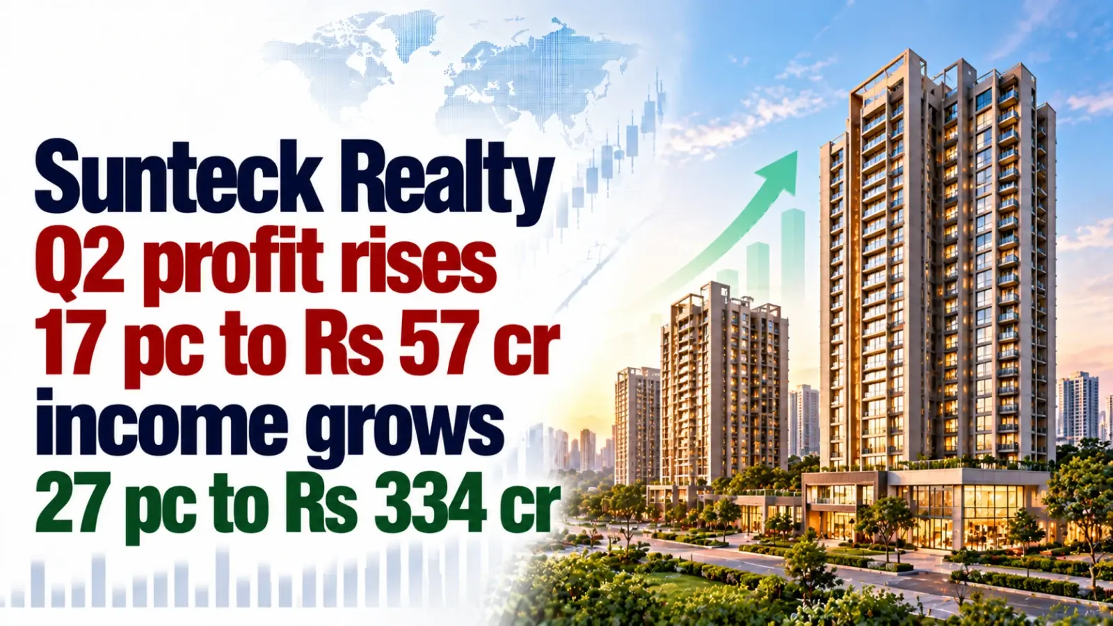 Sunteck Realty Q2 Profit Rises 17% to Rs 57 Cr; Income Grows 27% to Rs 334 Cr