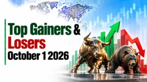 Top Gainers & Losers, October 1, 2026 at 12:00 PM IST: Kotak Mahindra Bank Leads Gainers