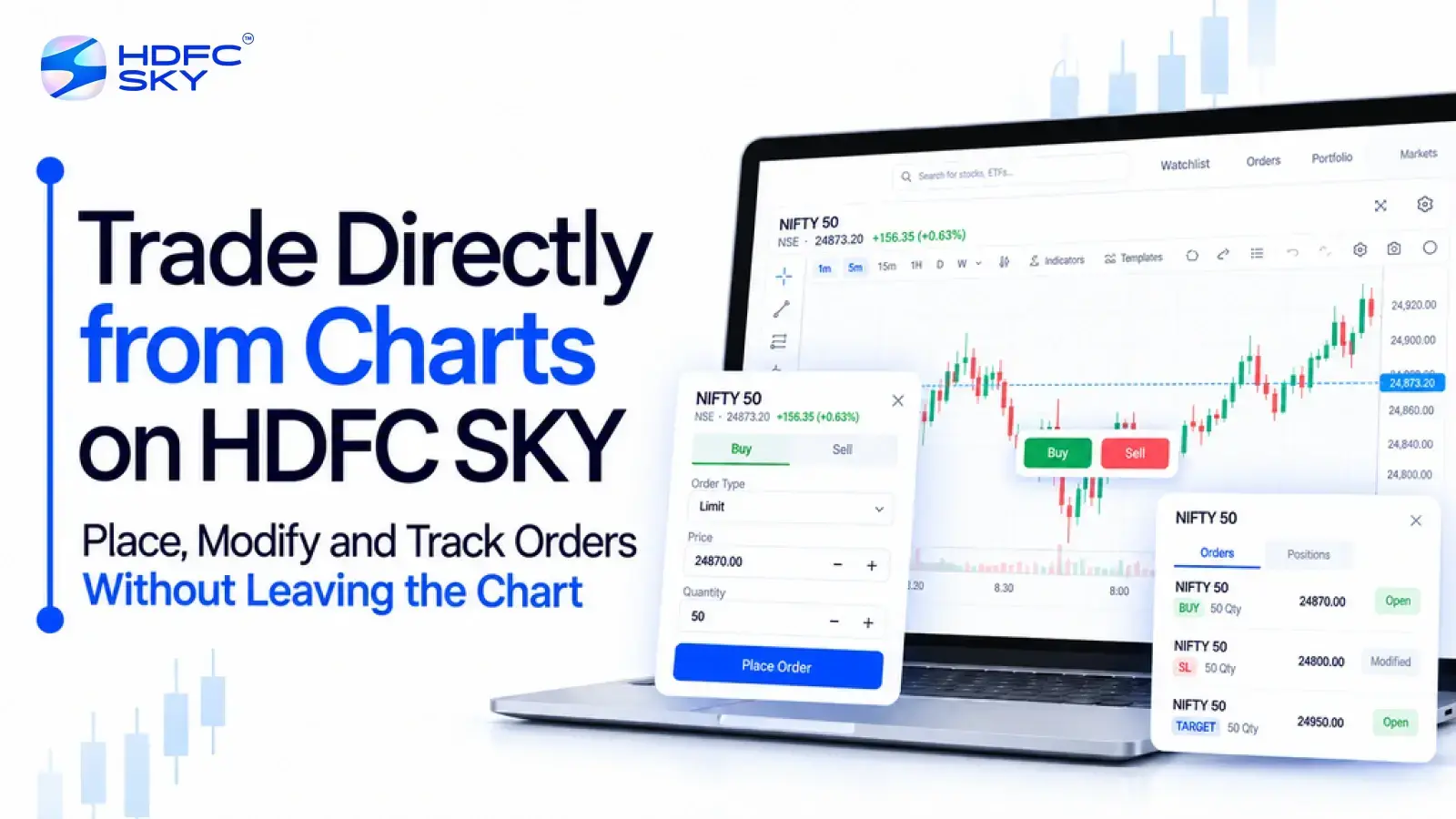 Trade Directly from Charts on HDFC SKY: Place, Modify, and Track Orders Without Leaving the Chart