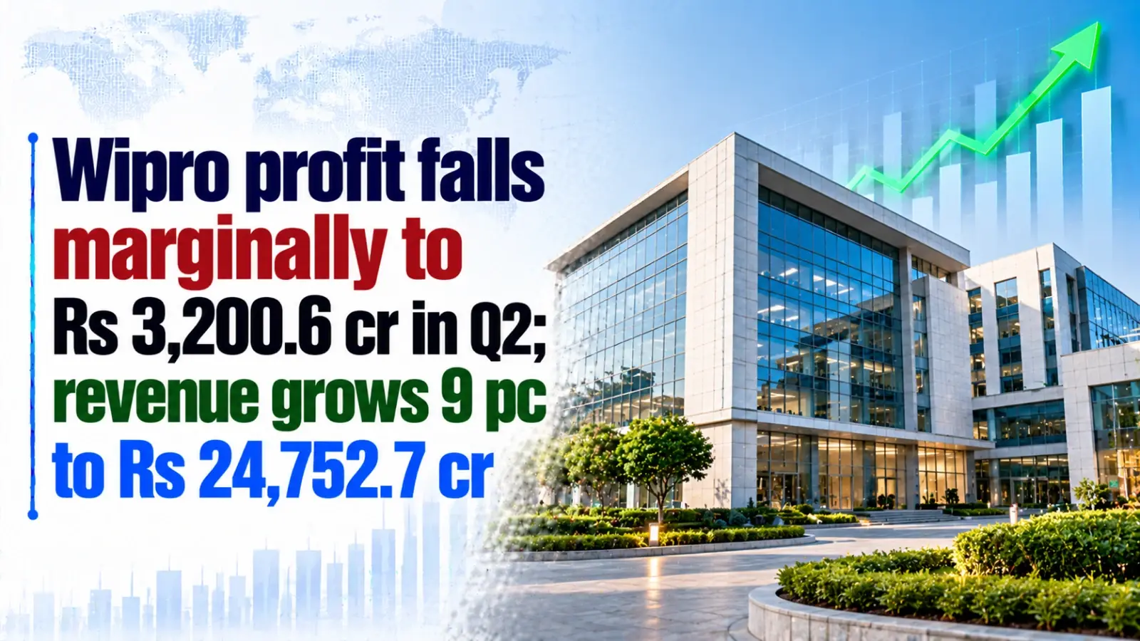 Wipro Profit Falls Marginally to Rs 3,200.6 Cr in Q2; Revenue Grows 9% to Rs 24,752.7 Cr